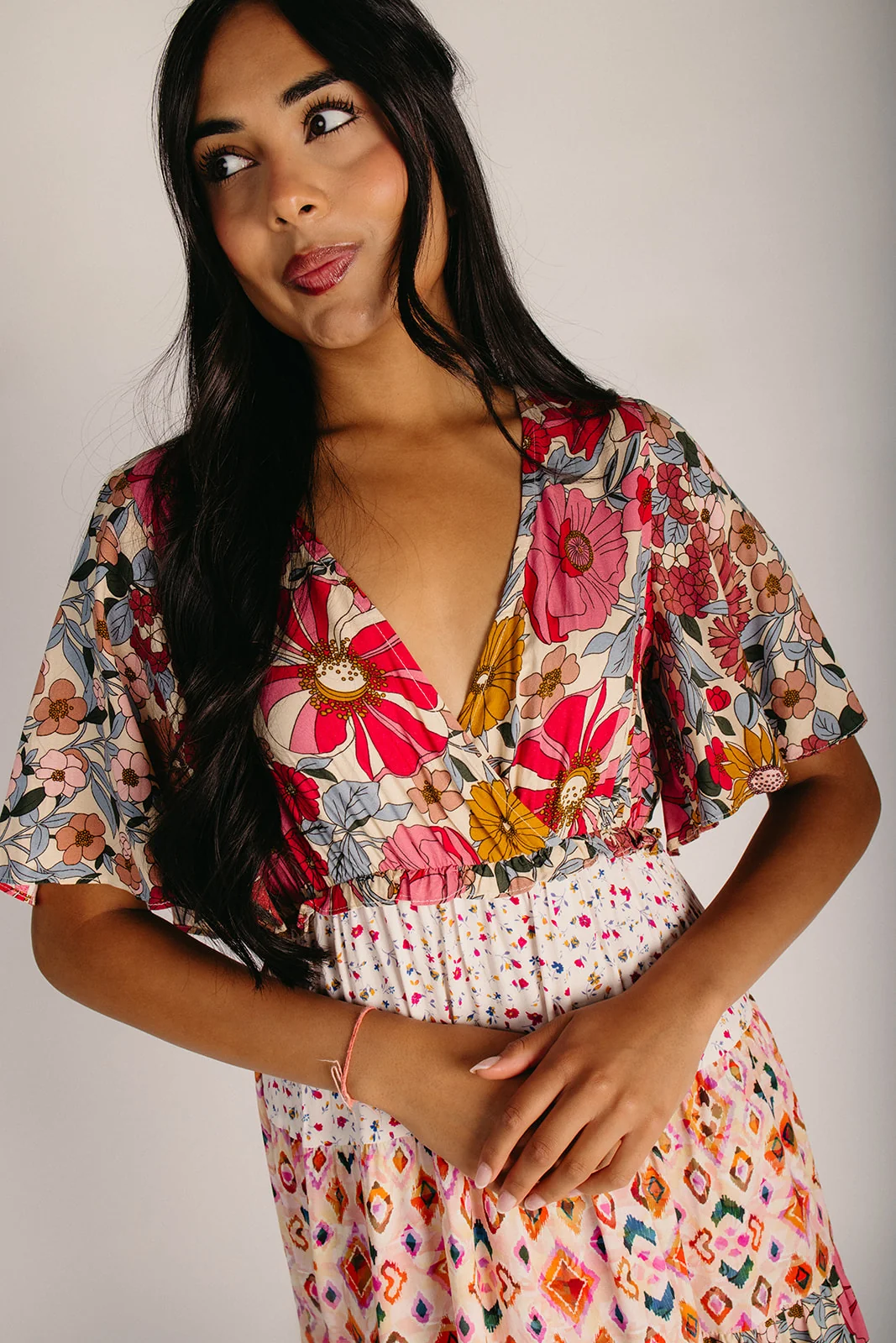 The Marlina Floral Midi Dress in Rose - Image 5