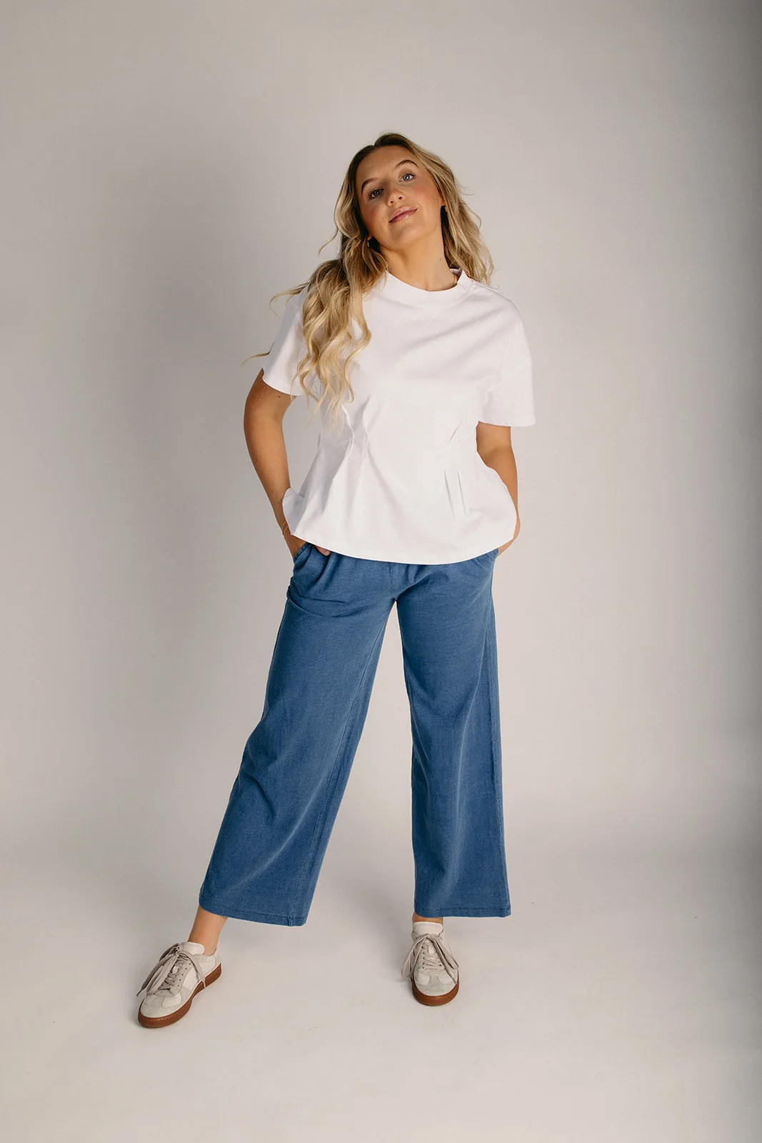 The Maurice Wide Leg Lounge Pant in Dark Denim - Image 9