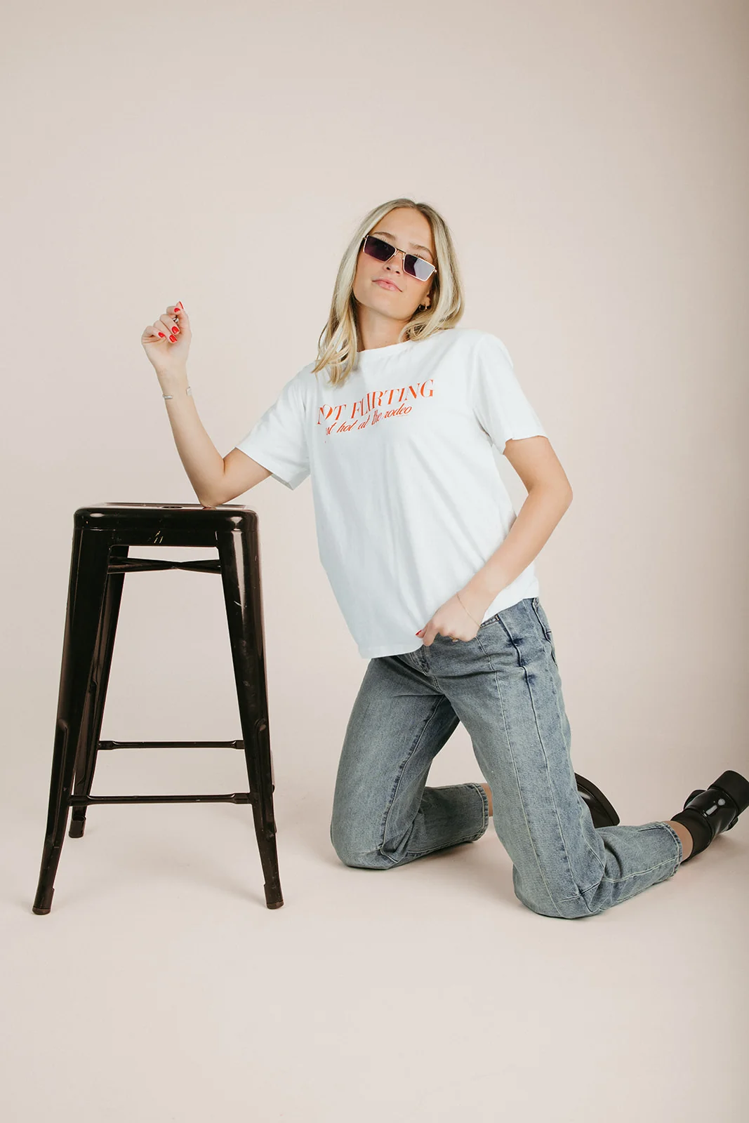 The Not Flirting Tee in White - Image 3