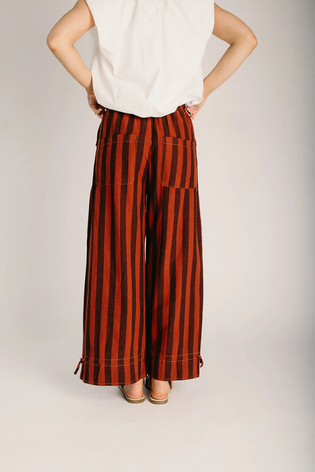 The Pliska Adjustable Hem Pant in Rust Stripe - Image 2