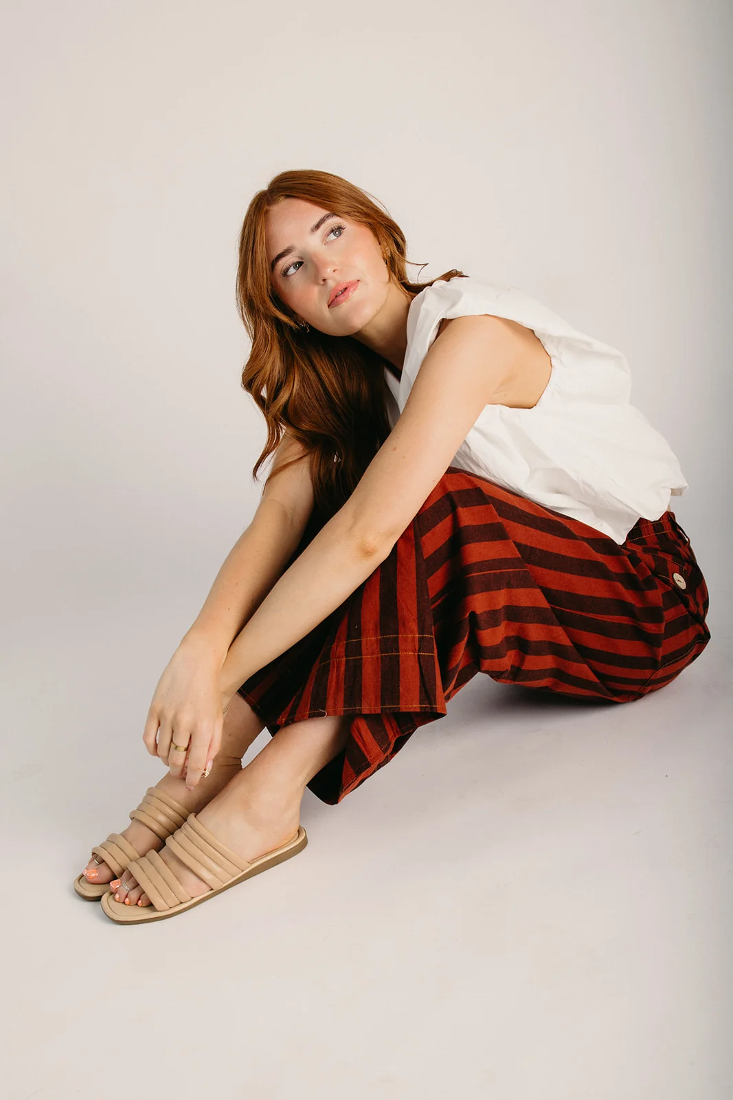 The Pliska Adjustable Hem Pant in Rust Stripe - Image 6