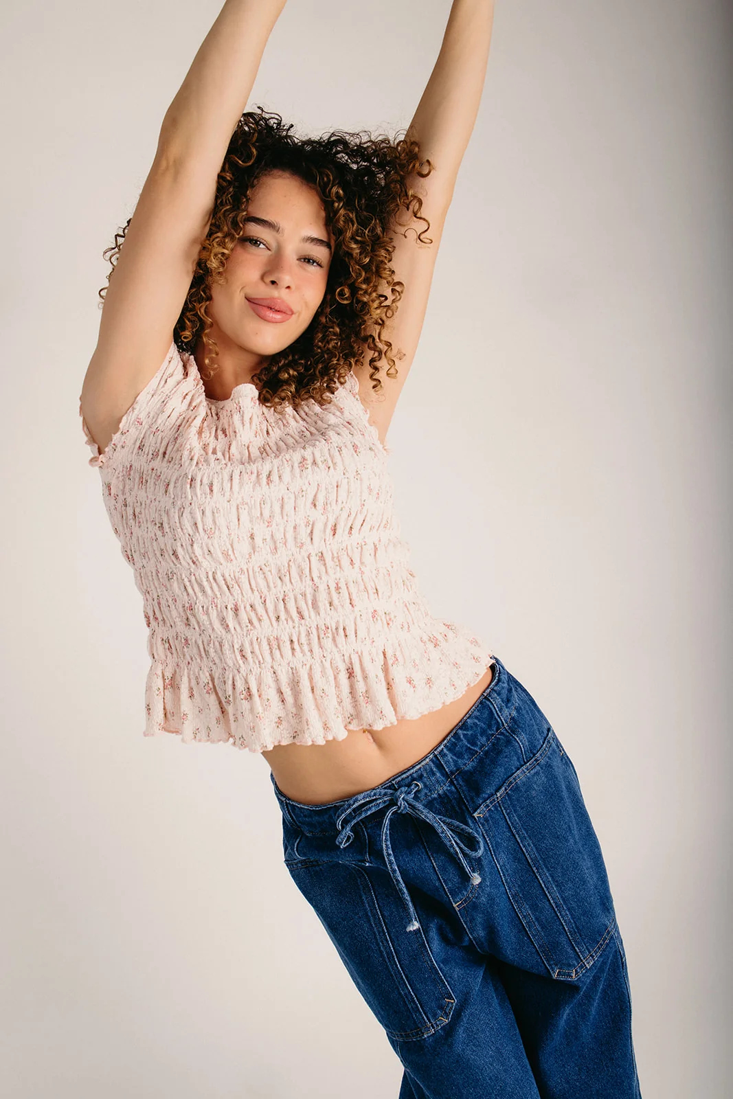 The Rance Ditsy Floral Tee in Light Pink - Image 6