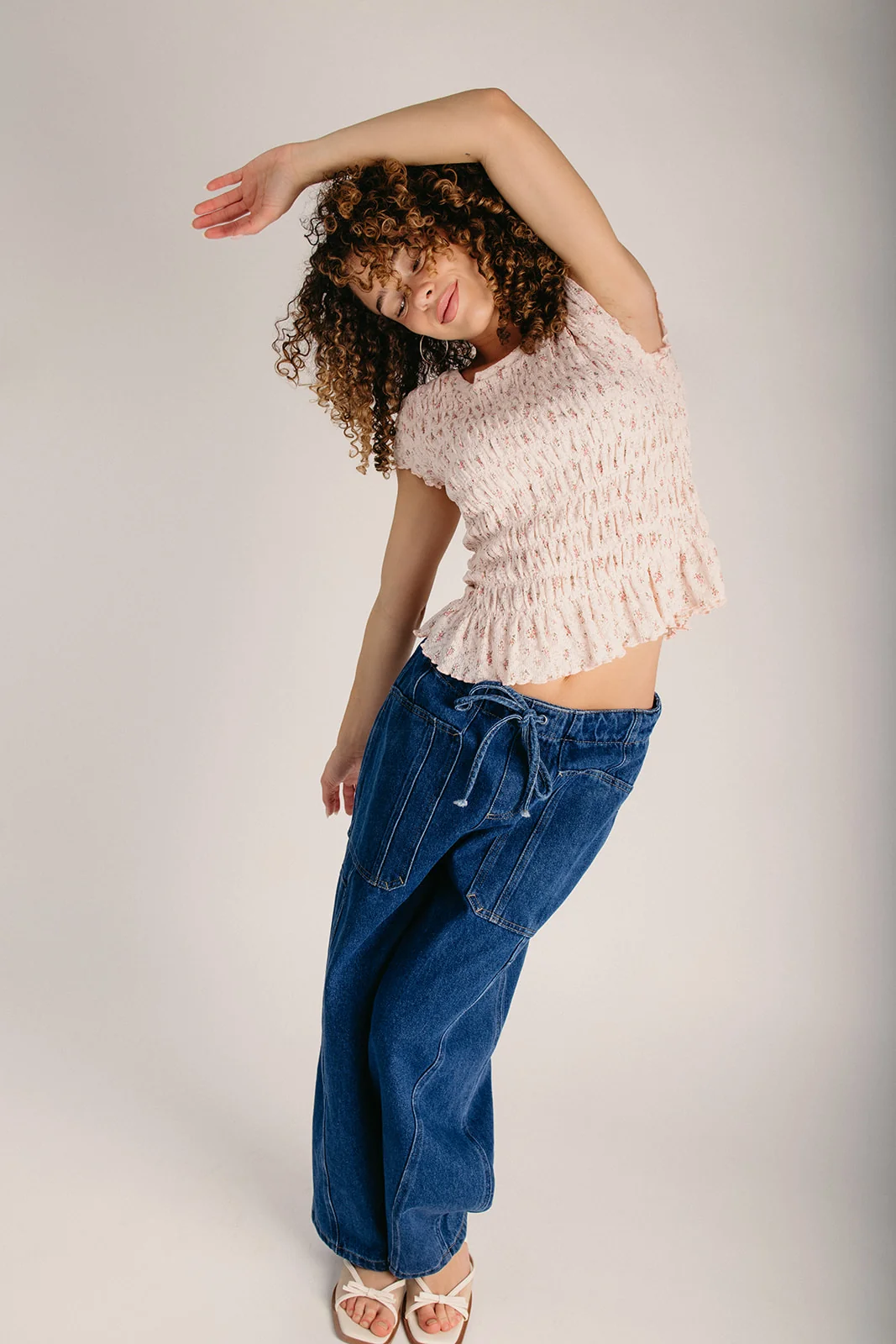 The Rance Ditsy Floral Tee in Light Pink - Image 7