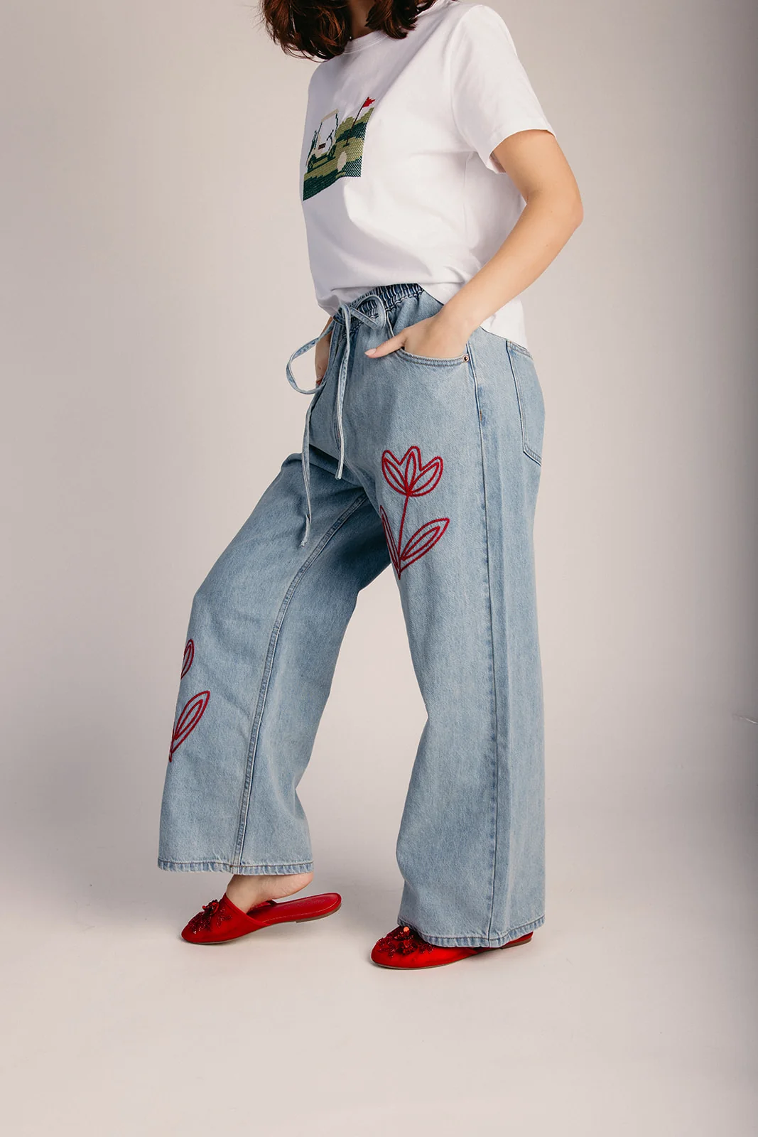 The Rinko Patch Pocket Mid Rise Jean in Denim - Image 5