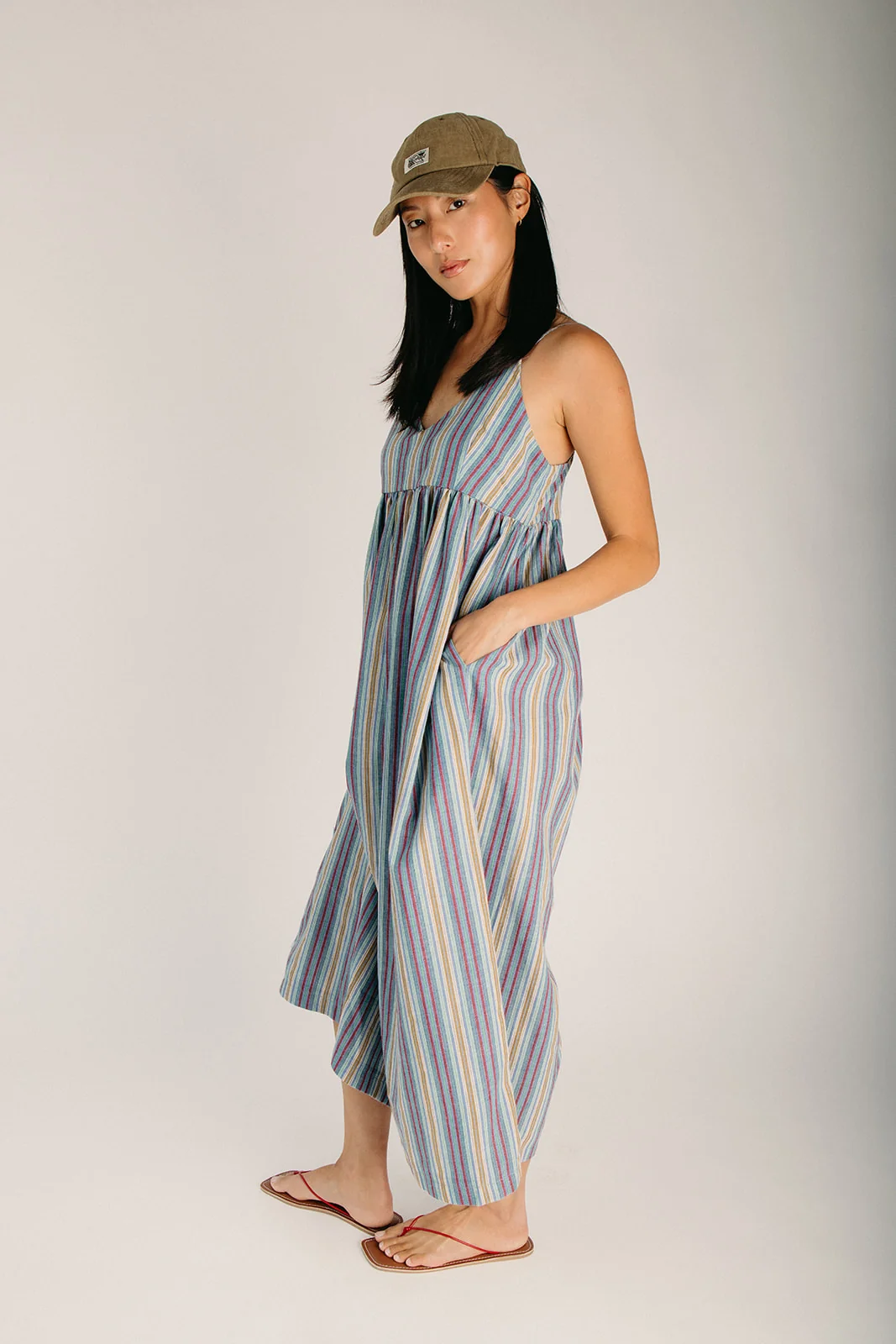 The Rowlan Striped Maxi Tank Dress in Multi - Image 4