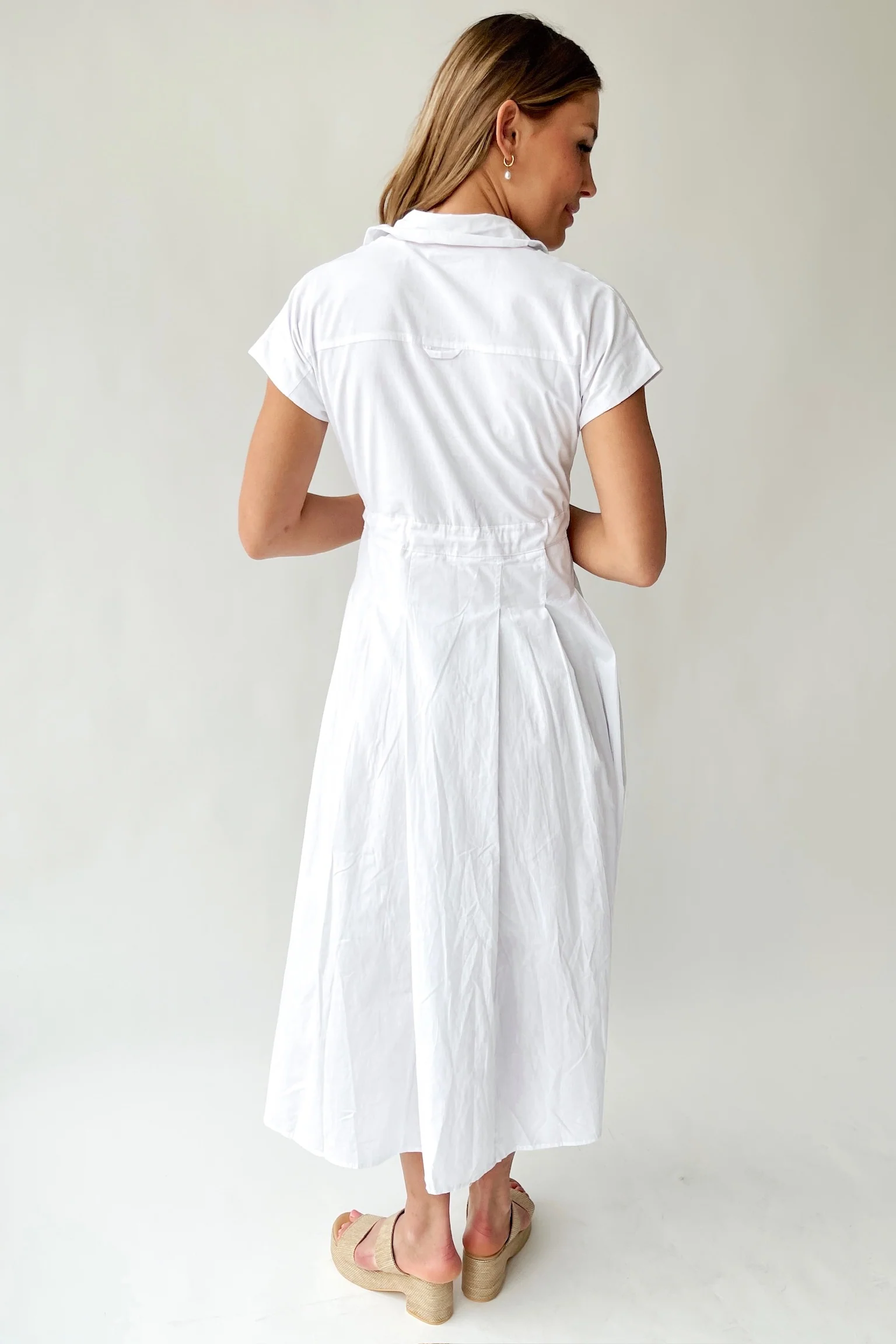 The Sherwin Button-Up Shirt Maxi Dress in Off-White - Image 8