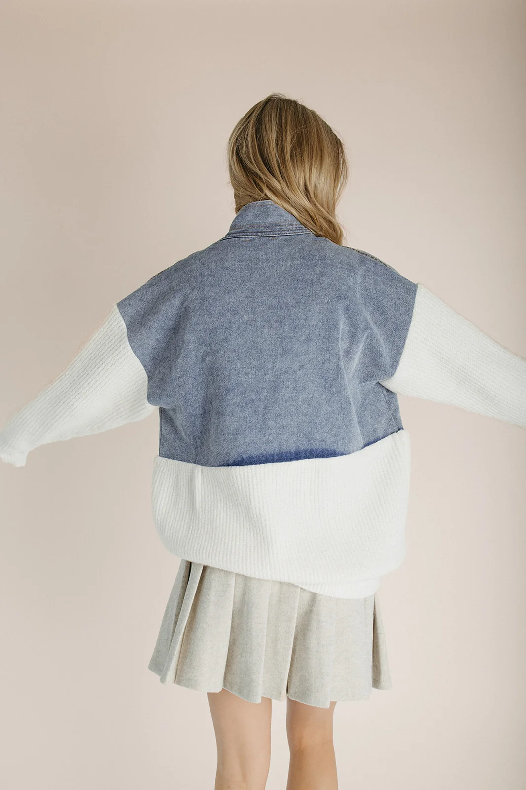 The Smith Denim Panel Jacket in Ivory - Image 2