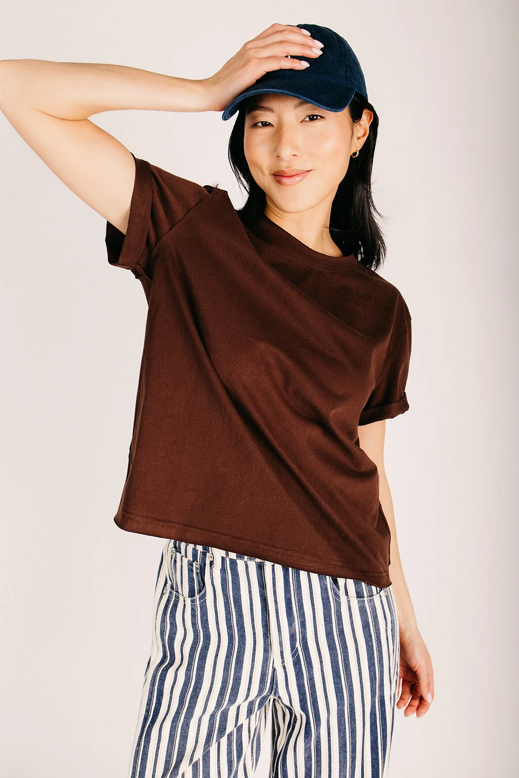 The Steinman Crew Neck Tee in Brown