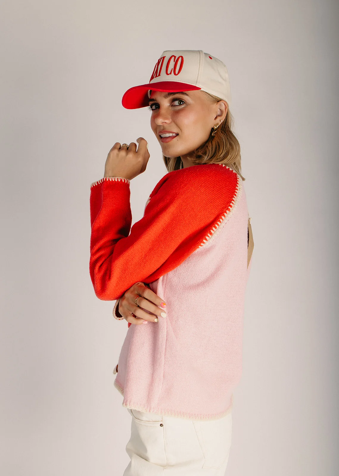 The Stewart Knit Cardigan in Petal - Image 4