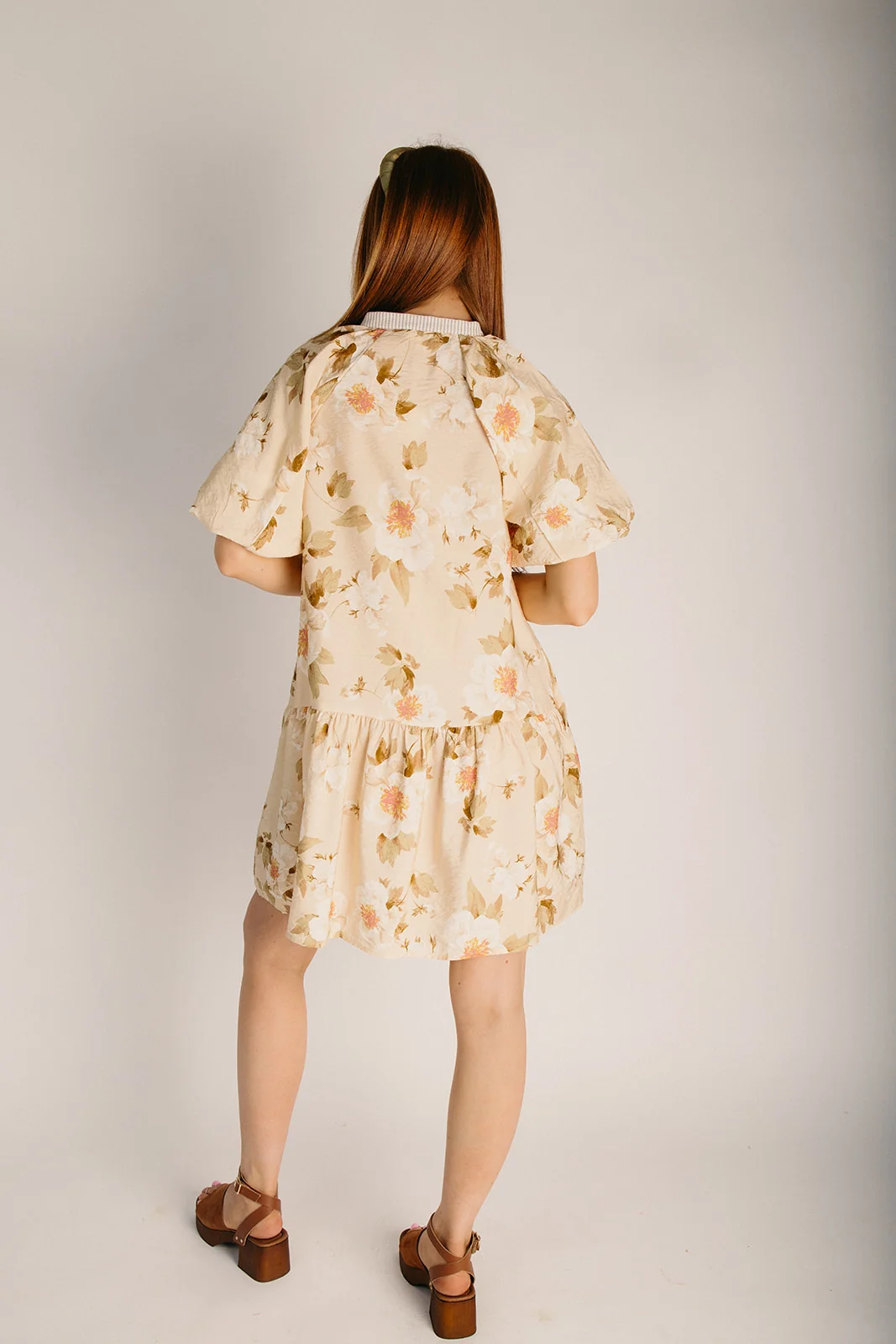 The Stinard Tiered Floral Dress in Eggnog - Image 2