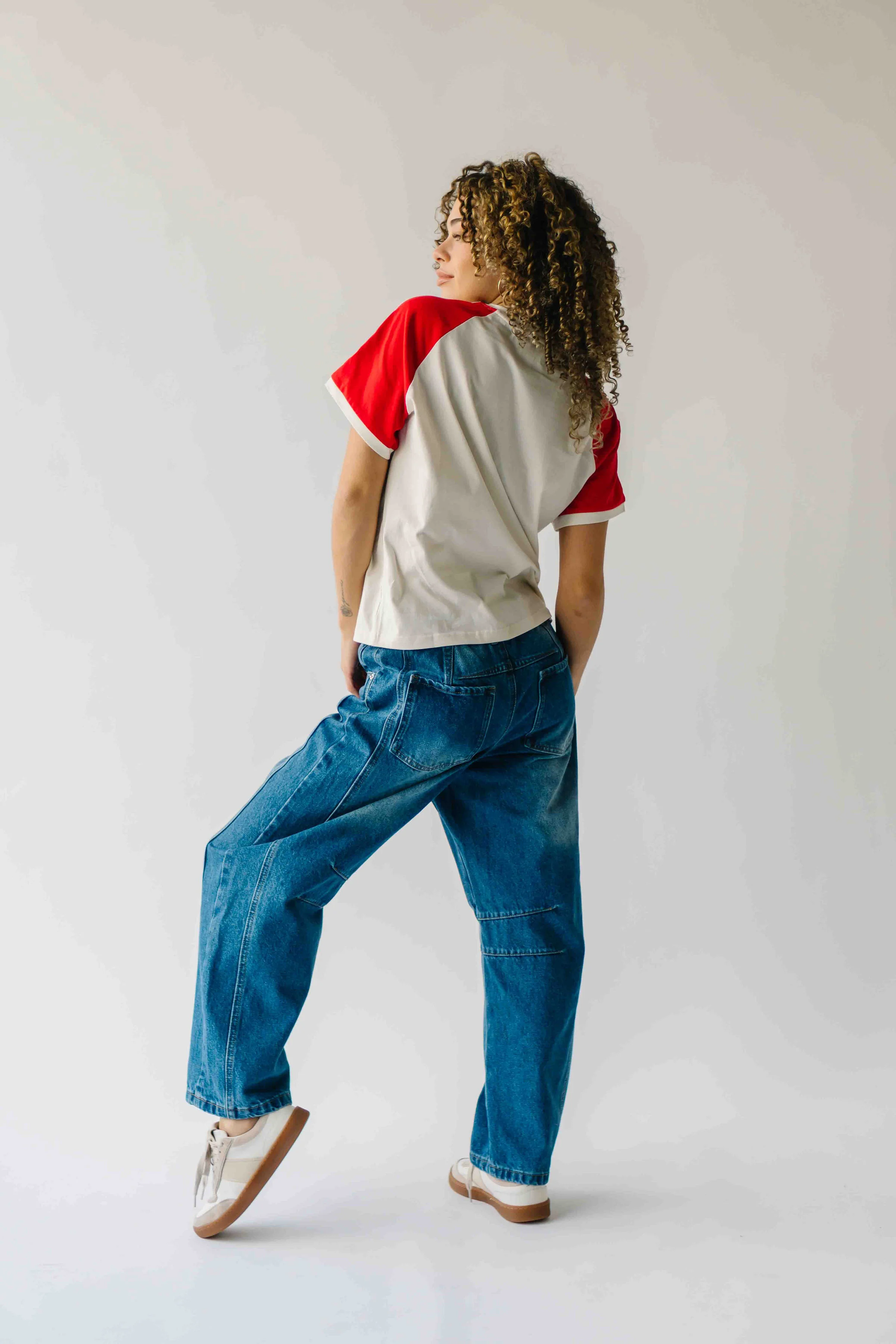 The Talia Shoulder Stripe Tee in Bone - Image 7
