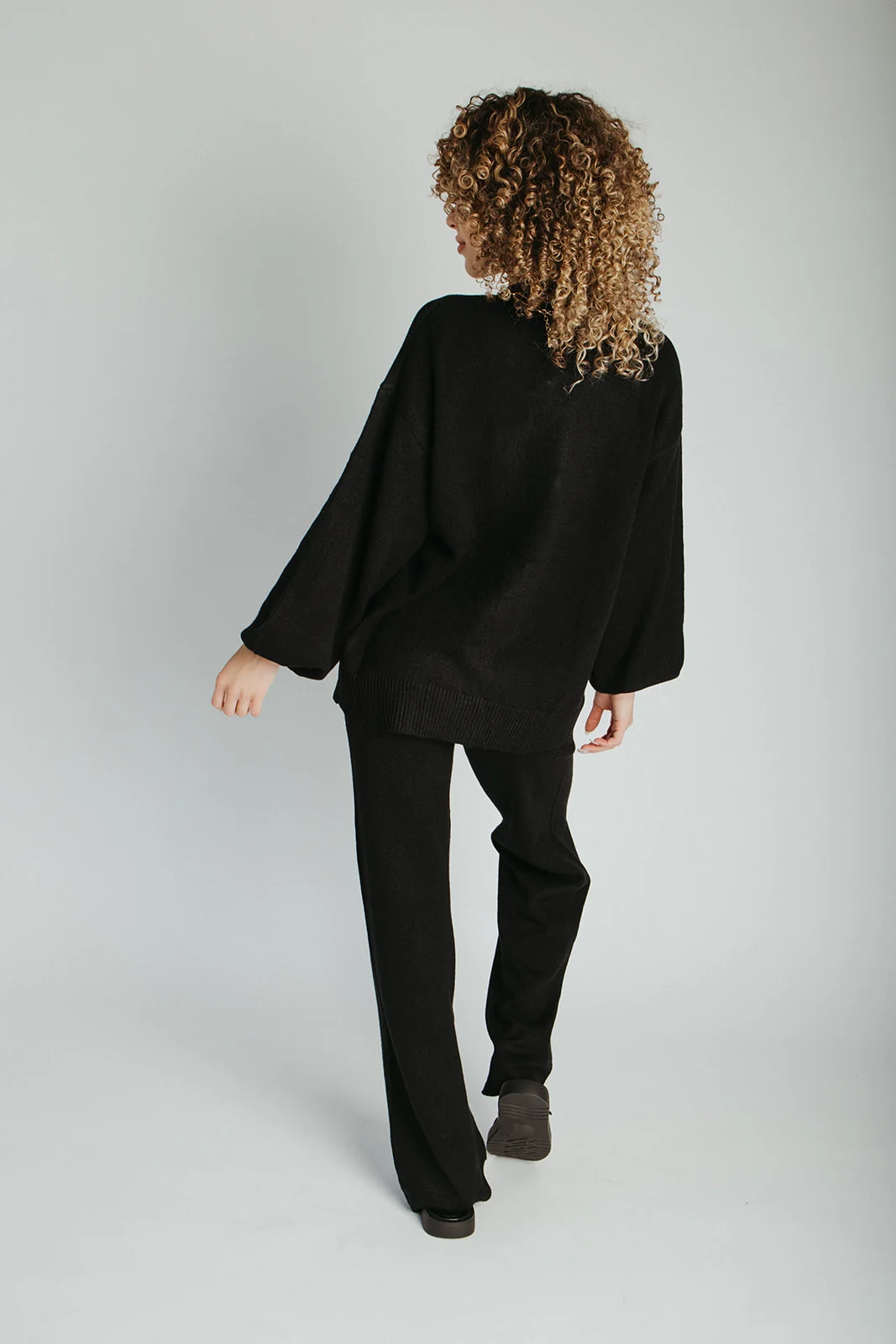 The Timo Knit Cardigan Set in Black - Image 5