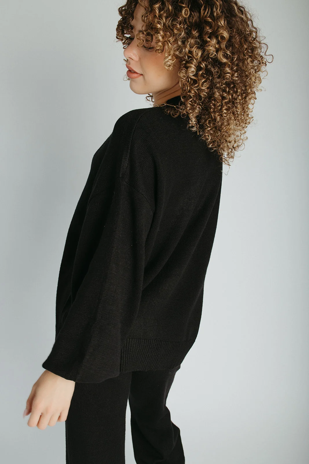 The Timo Knit Cardigan Set in Black - Image 7