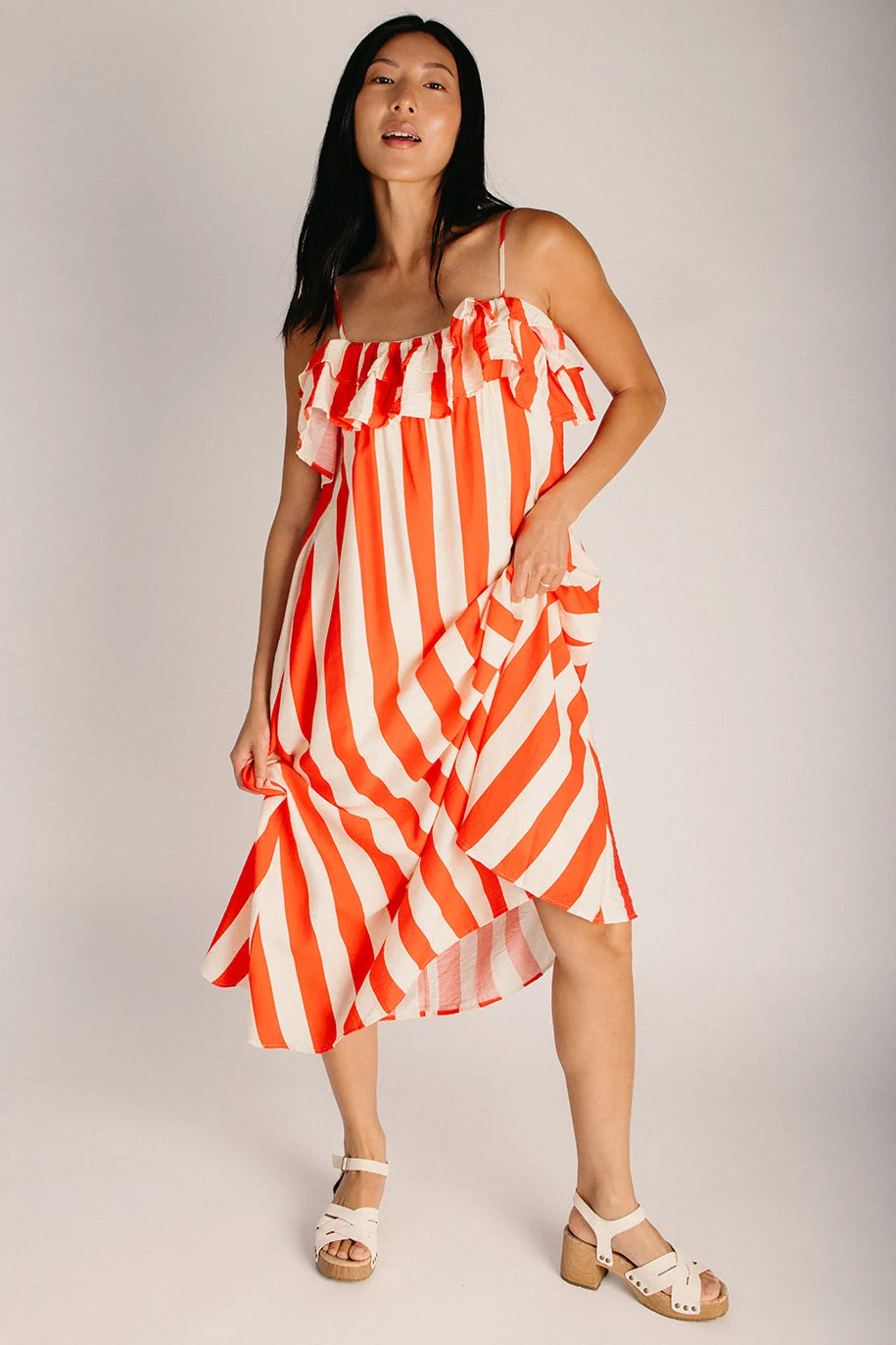 The Verizzi Maxi Tank Dress in Red Stripe